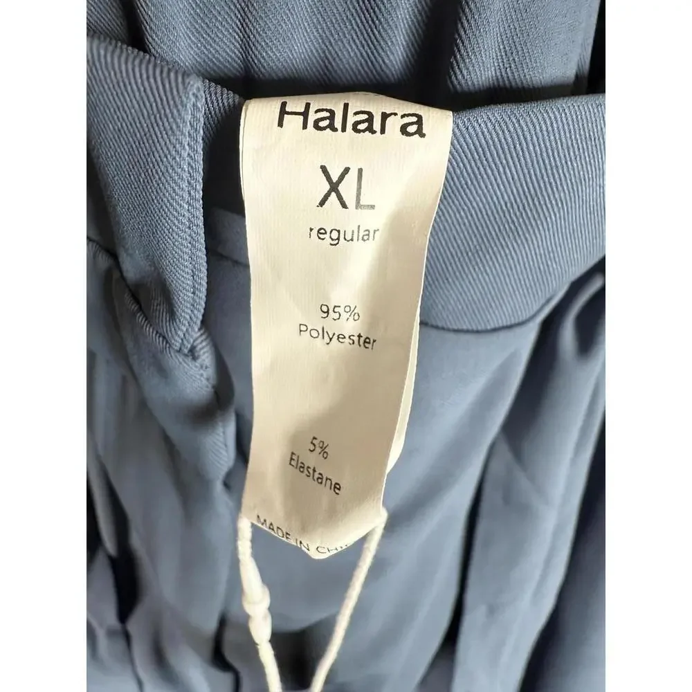 NWT Halara High Waisted Belted Pocket Wide Leg Work Pants Deep Sea Gray Blue XL - Picture 4 of 13